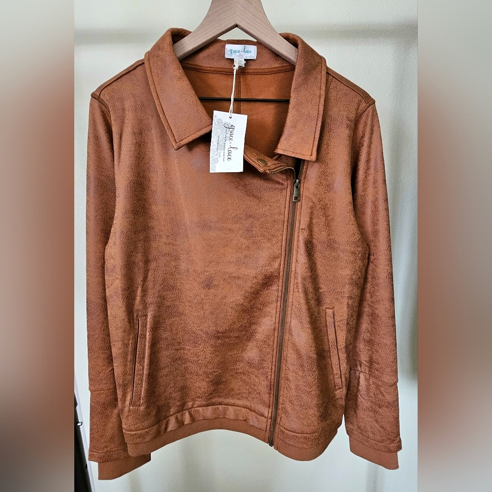 Grace & Lace Move Free Leather Like Camel Moto